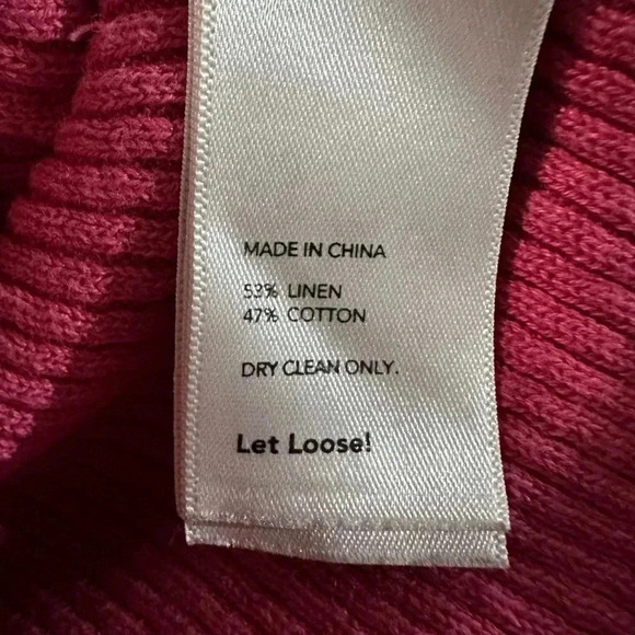 Kate Spade Saturday Barbie Pink Linen Blend Button Down Cardigan Deep V Size XS - Picture 5 of 6